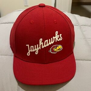 Kansas Jayhawks Logo Adidas Short Bill Hat